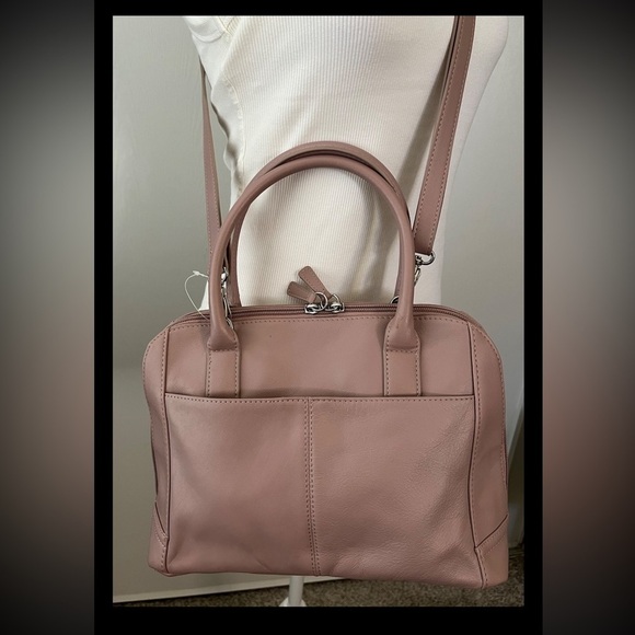 Giani Bernini Rose Nappa Satchel New With Tags Pockets Hand And Shoulder Straps - Picture 3 of 15